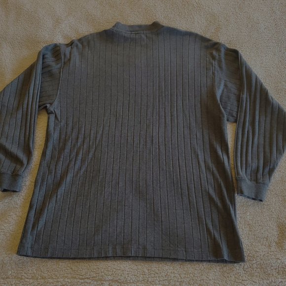 Men's Haggar Clothing Co. Charcoal Gray Mock Turtleneck Shirt, Size Large - Picture 5 of 7